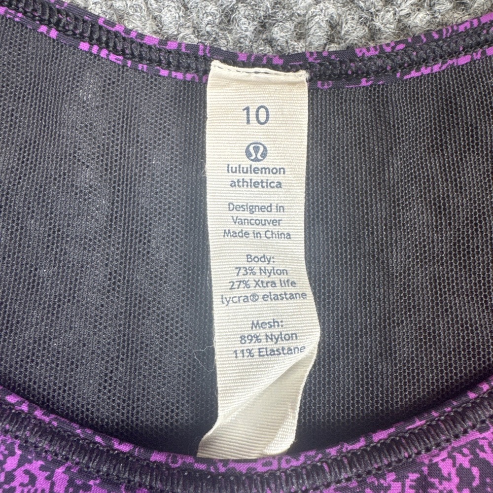 Lululemon Sculpt Tank II Top M Circuit Aurora Black Purple Mesh Sleeveless Yoga - Picture 3 of 9
